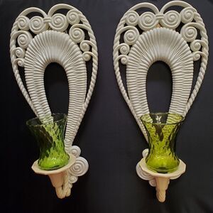 Vintage Burwood Decorative Wall Hanging Candle Sconces